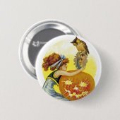 Oude Halloween glamour Ronde Button 5,7 Cm (Voorkant /achterkant)