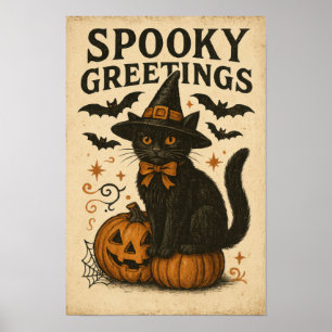 Oude Halloween Griezelen Groeten Poster