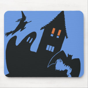 Oude Halloween, Griezelen van een Huis en Heks Muismat