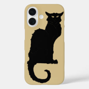 Oude Halloween, griezelige Art Nouveau Zwarte Kat iPhone 16 Hoesje