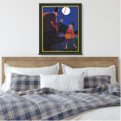 Oude Halloween, griezelige heks met jongen Canvas Afdruk (Insitu (Slaapkamer))