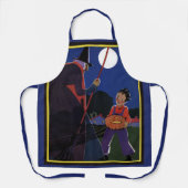 Oude Halloween, griezelige heks met jongen Schort (Voorkant)