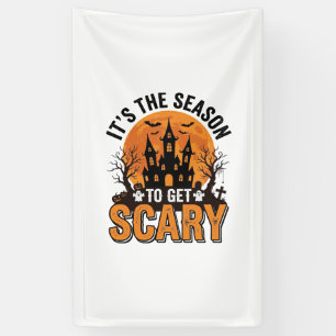 Oude Halloween Griezelseizoen Geheime Kasteel T-sh Spandoek