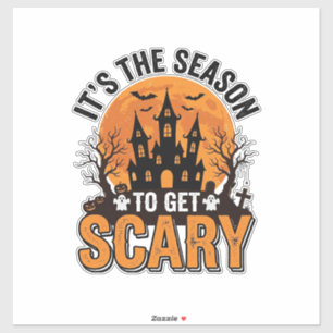 Oude Halloween Griezelseizoen Geheime Kasteel T-sh Sticker
