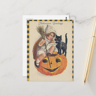 Oude Halloween-groeten Briefkaart
