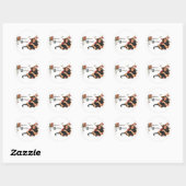 Oude Halloween-groeten, kind heks met kat Ronde Sticker (Vel)