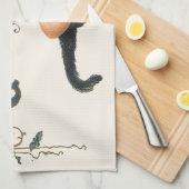 Oude Halloween-groeten, kindheks met kat Theedoek (Quarter Fold)