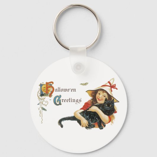 Oude Halloween-groeten Sleutelhanger (Voorkant)