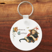 Oude Halloween-groeten Sleutelhanger (Voorkant)
