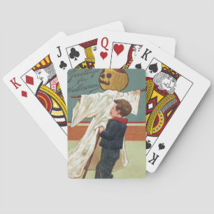 Oude Halloween-groeten uit het begin van de 1900 Pokerkaarten