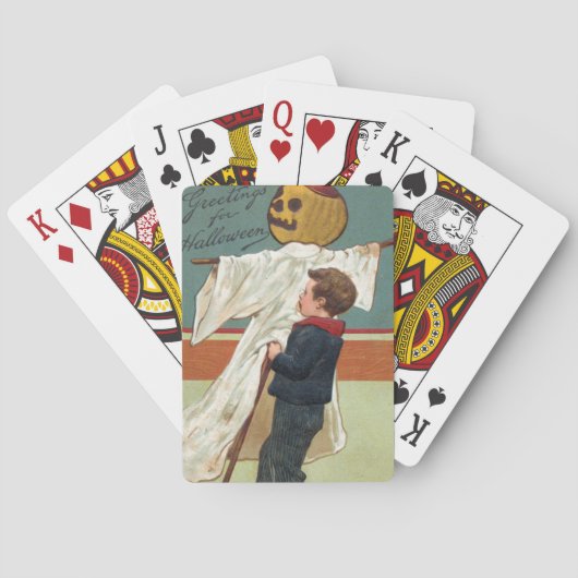 Oude Halloween-groeten uit het begin van de 1900 Pokerkaarten (Achterkant)