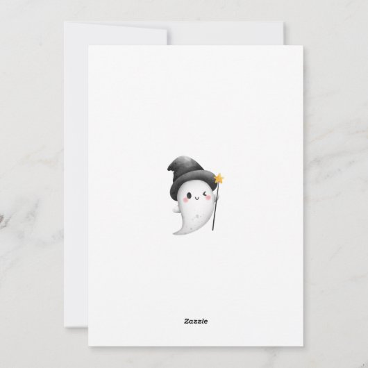 Oude Halloween Heks en Grote Maan Feestdagenkaart (Achterkant)