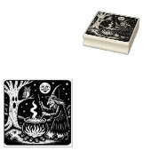 Oude Halloween Heks en Ketel Stempel (Gestempeld)
