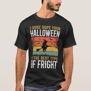 Oude Halloween Heks en Pompoen Verschrikking T-shirt
