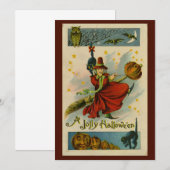 Oude Halloween Heks Kaart (Voorkant / Achterkant)