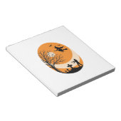 Oude Halloween Heks Maan Kerkhof Vector Ontwerp Notitieblok (Schuin)