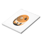 Oude Halloween Heks Maan Kerkhof Vector Ontwerp Notitieblok (Linkerzijde)