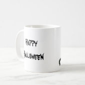 Oude Halloween, heks meisje met zwarte kat Koffiemok (Voorkant links)