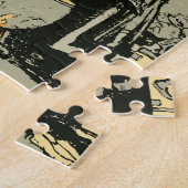Oude Halloween, Heks met Ketel en Katten Legpuzzel (Zijkant)