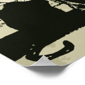 Oude Halloween, Heks met Ketel en Katten Poster (Hoek)