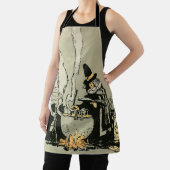 Oude Halloween, Heks met Ketel en Katten Schort (Insitu)