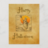 Oude Halloween Heks Postkaart Feestdagenkaart (Voorkant)
