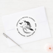 Oude Halloween heks retouradres Ronde Sticker (Envelop)