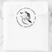 Oude Halloween heks retouradres Ronde Sticker (Tas)