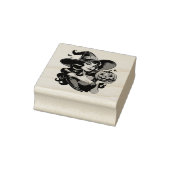 Oude Halloween Heks Retro Pompoen Rubberstempel (Stempel)