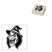 Oude Halloween Heks Rubber Stempel (Gestempeld)