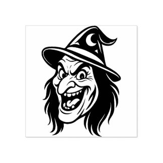 Oude Halloween Heks Rubber Stempel