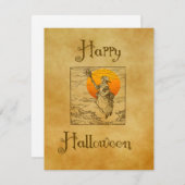 Oude Halloween Heks Vakantiekaart Feestdagenkaart (Voorkant / Achterkant)