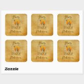 Oude Halloween Heks Vierkante Stickers (Vel)