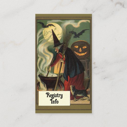 Oude Halloween Heksen Bruiloftsfeest Informatiekaartje (Voorkant)