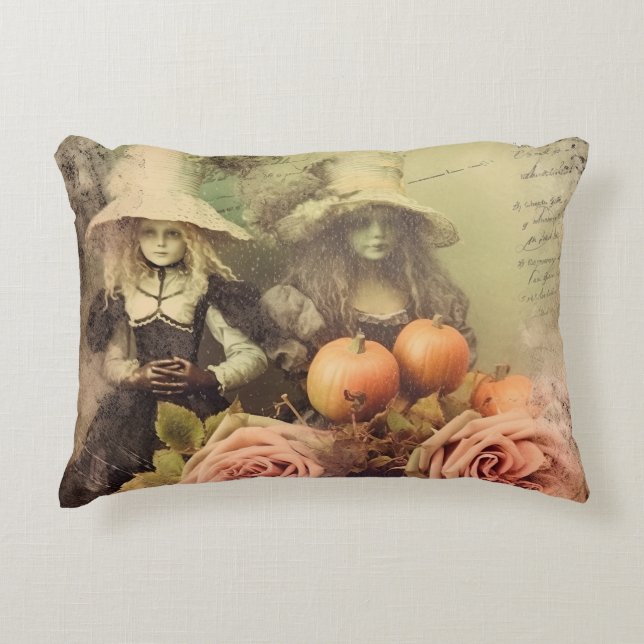Oude Halloween Hekserij Accent Kussen (Voorkant)