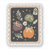 Oude Halloween herfstpompoenen en schedelstempel Sticker (Voorkant)