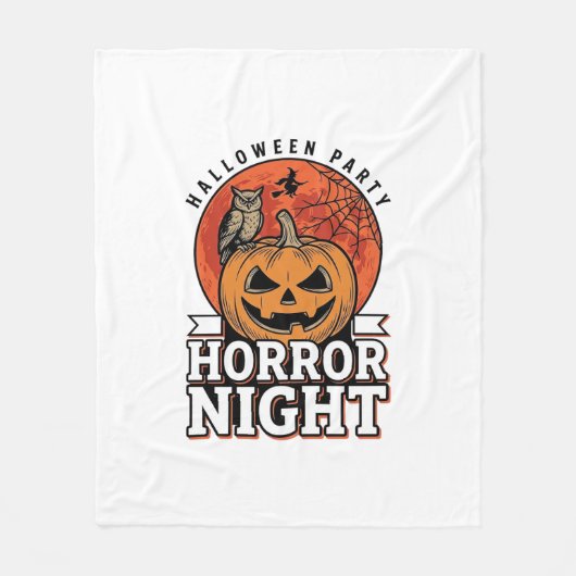 Oude Halloween Horror Night Pompoen Shirt Ontwerp Fleece Deken (Voorkant)