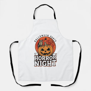 Oude Halloween Horror Night Pompoen Shirt Ontwerp Schort