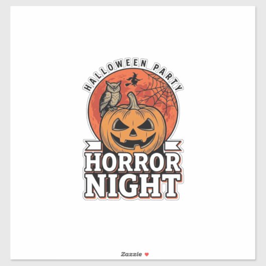 Oude Halloween Horror Night Pompoen Shirt Ontwerp Sticker (Vel)