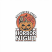 Oude Halloween Horror Night Pompoen Shirt Ontwerp Sticker (Voorkant)