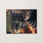 Oude Halloween huis & tornado Legpuzzel (Horizontaal)