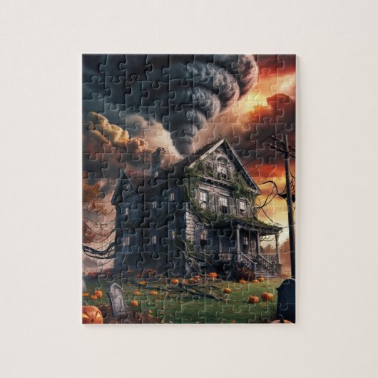Oude Halloween huis & tornado Legpuzzel (Verticaal)