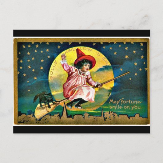 Oude Halloween-illustratie Briefkaart (Voorkant)