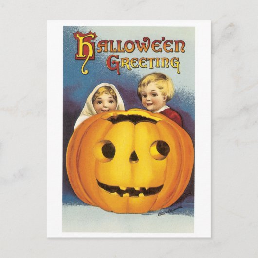 Oude halloween, Jack-o'-lantaarn Briefkaart (Voorkant)
