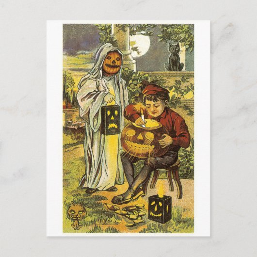Oude halloween, Jack-o'-lantaarn Briefkaart (Voorkant)