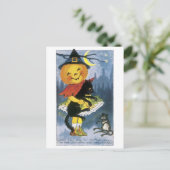 Oude halloween, Jack-o'-lantaarnmeisje Briefkaart (Staand voorkant)