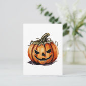 Oude Halloween Jack O Lantern Aquarel Briefkaart (Staand voorkant)