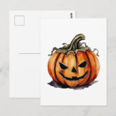 Oude Halloween Jack O Lantern Aquarel Briefkaart (Voorkant / Achterkant)