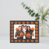 Oude Halloween Jack o' Lantern Lijst Briefkaart (Staand voorkant)