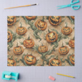 Oude Halloween Jack-O-Lantern Wingerdpatroon Tissuepapier (Craft)